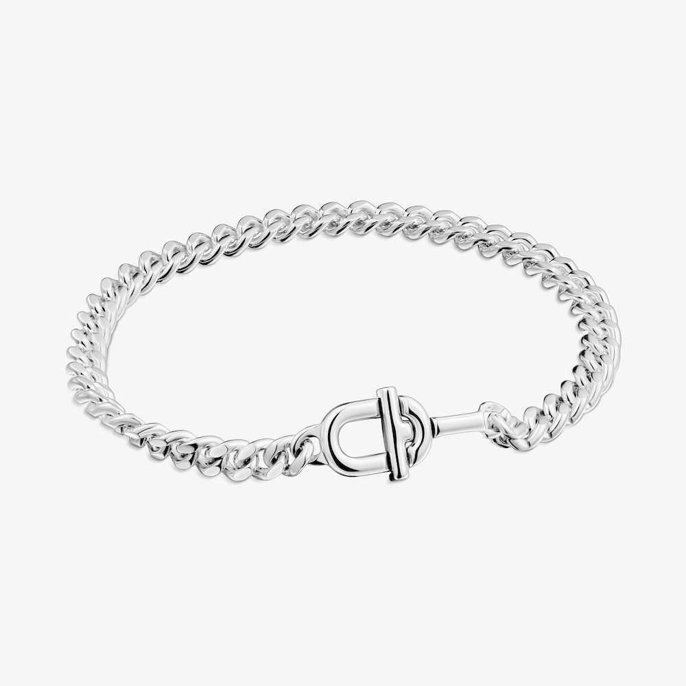 Large TOUS MANIFESTO curb chain Bracelet in silver