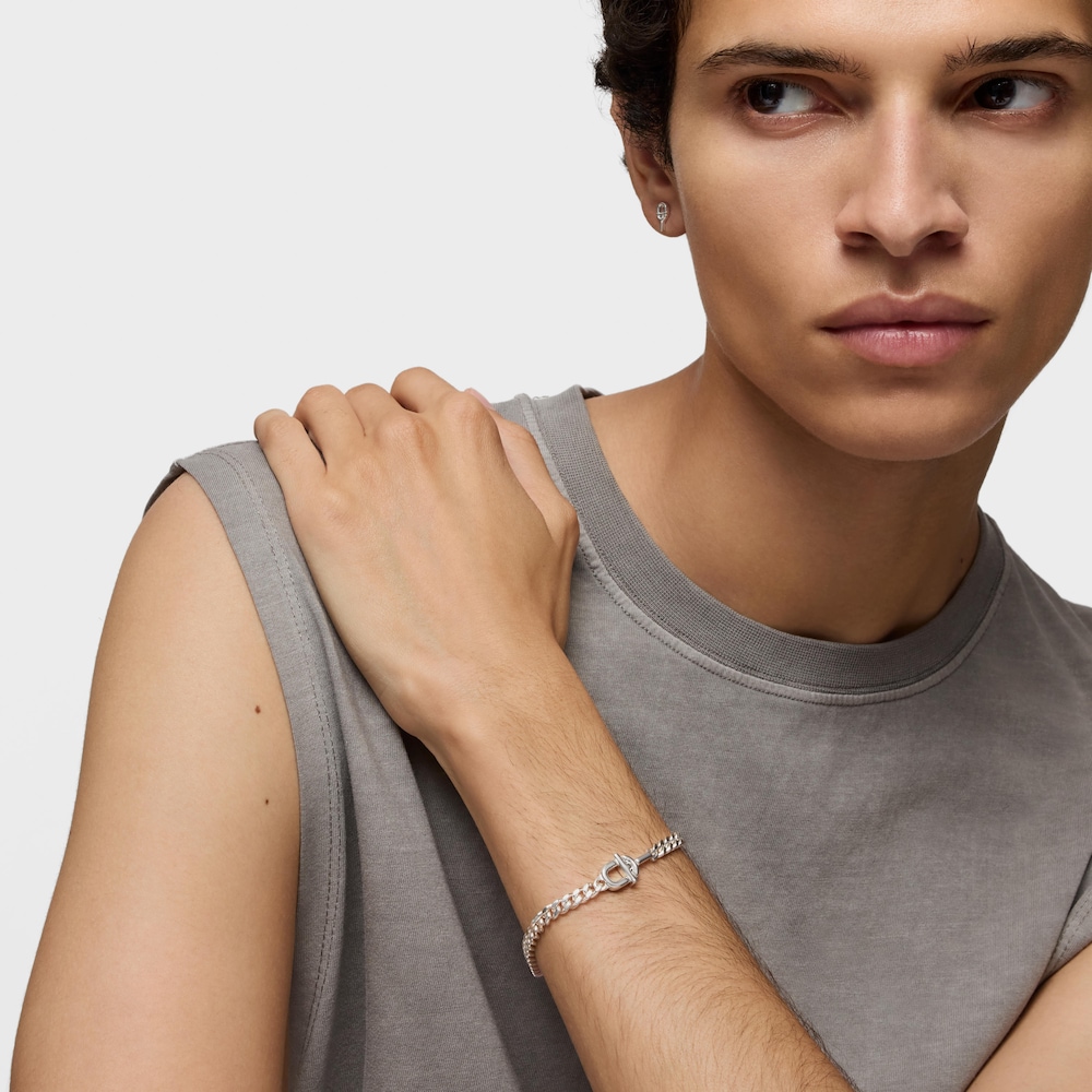 Large TOUS MANIFESTO curb chain Bracelet in silver