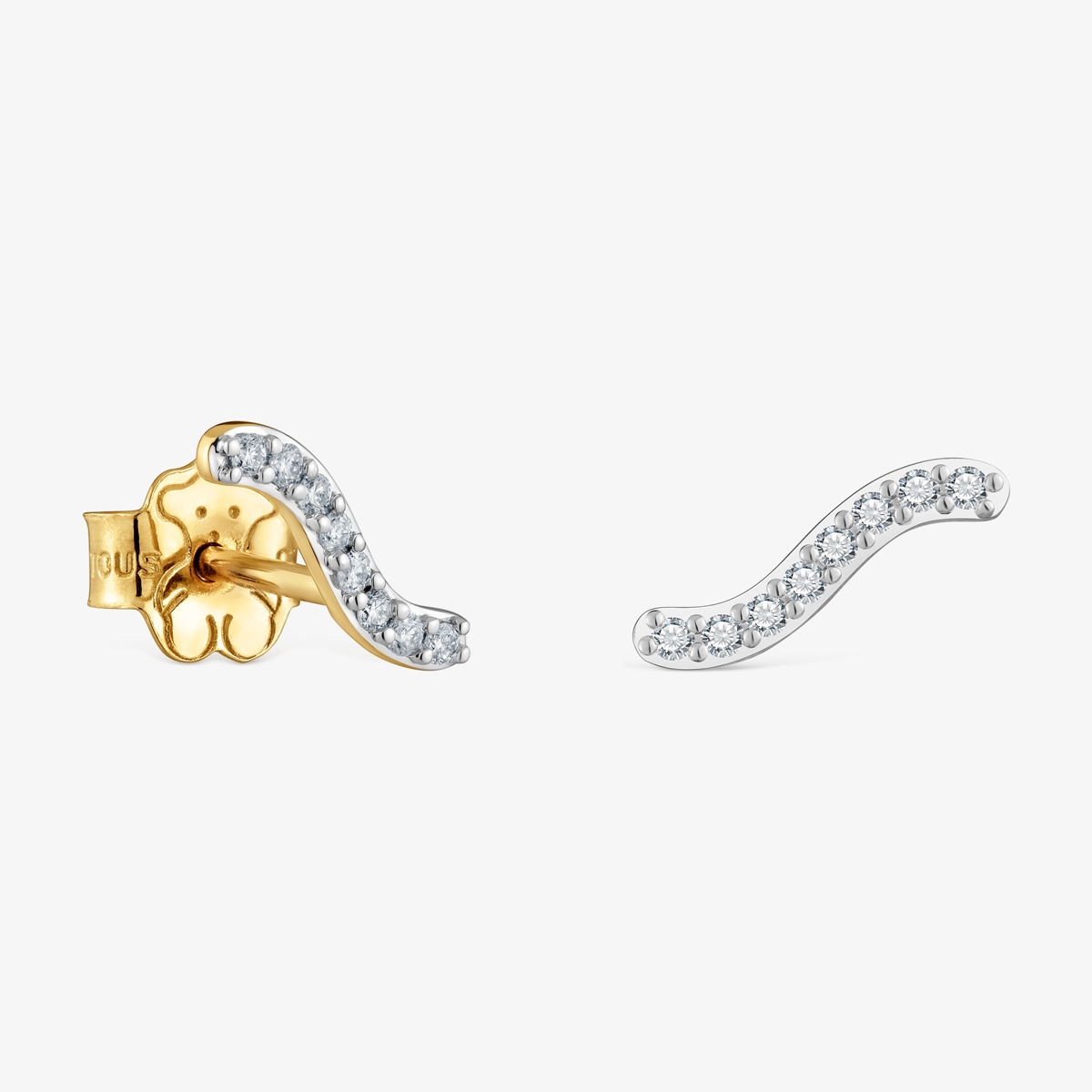 Tous - Pendientes Tira De Oro Y Diamantes 0,09 Ct Les Classiques - Transparente