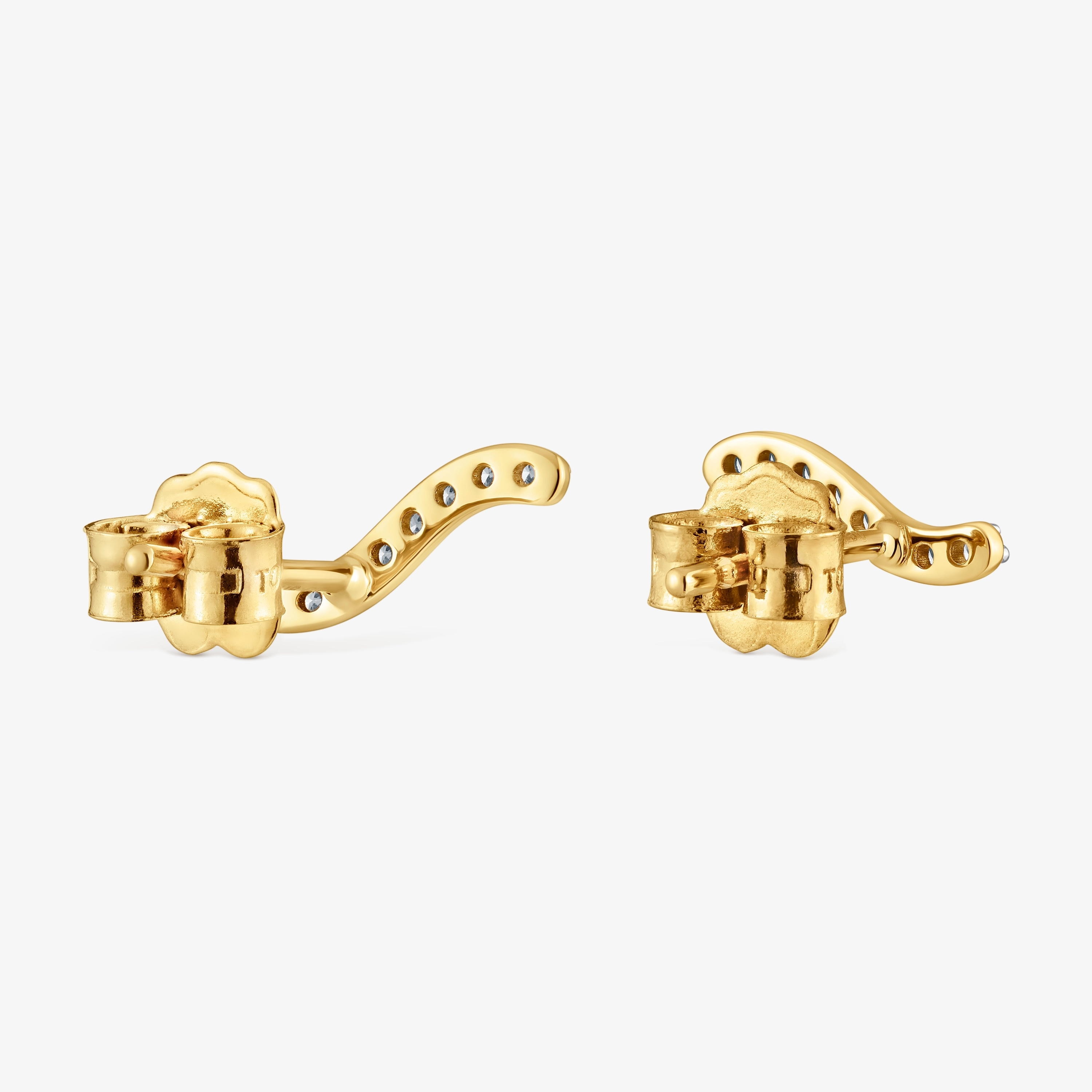 18K solid gold Strip earrings with 0.09ct diamonds Les Classiques