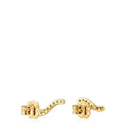 Gold Strip earrings with 0,09ct diamonds Les Classiques