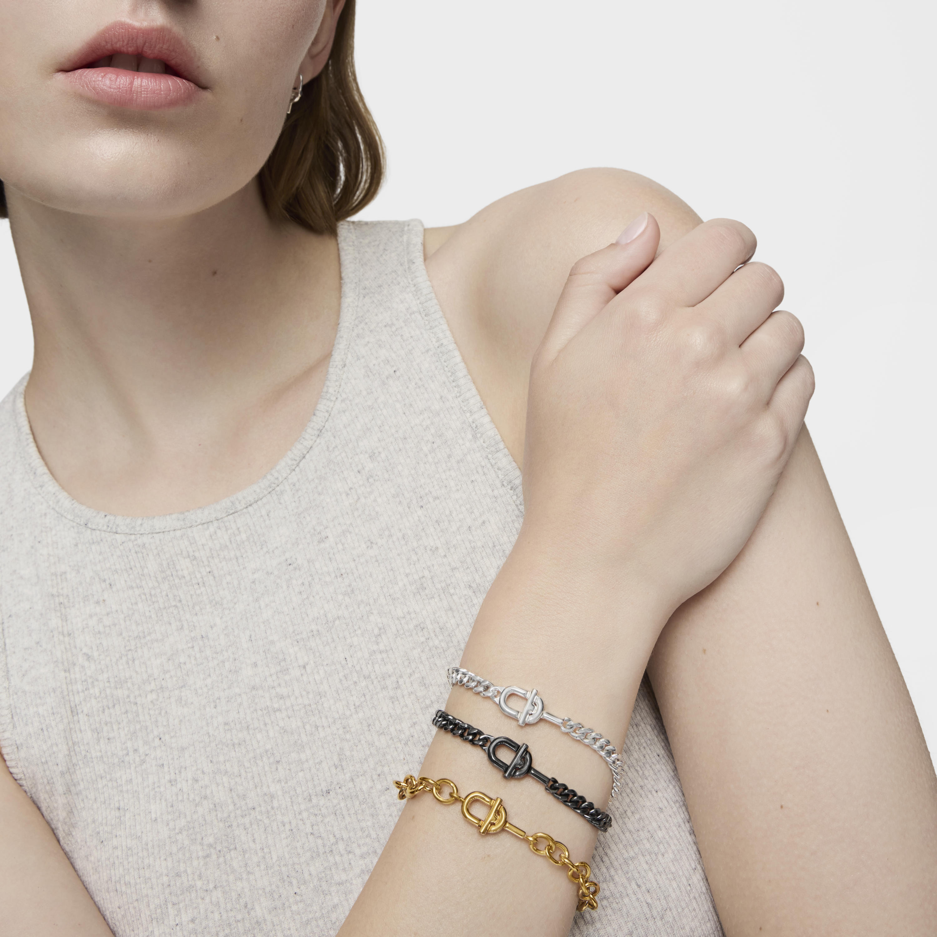 TOUS MANIFESTO 19 cm dark silver curb chain Bracelet