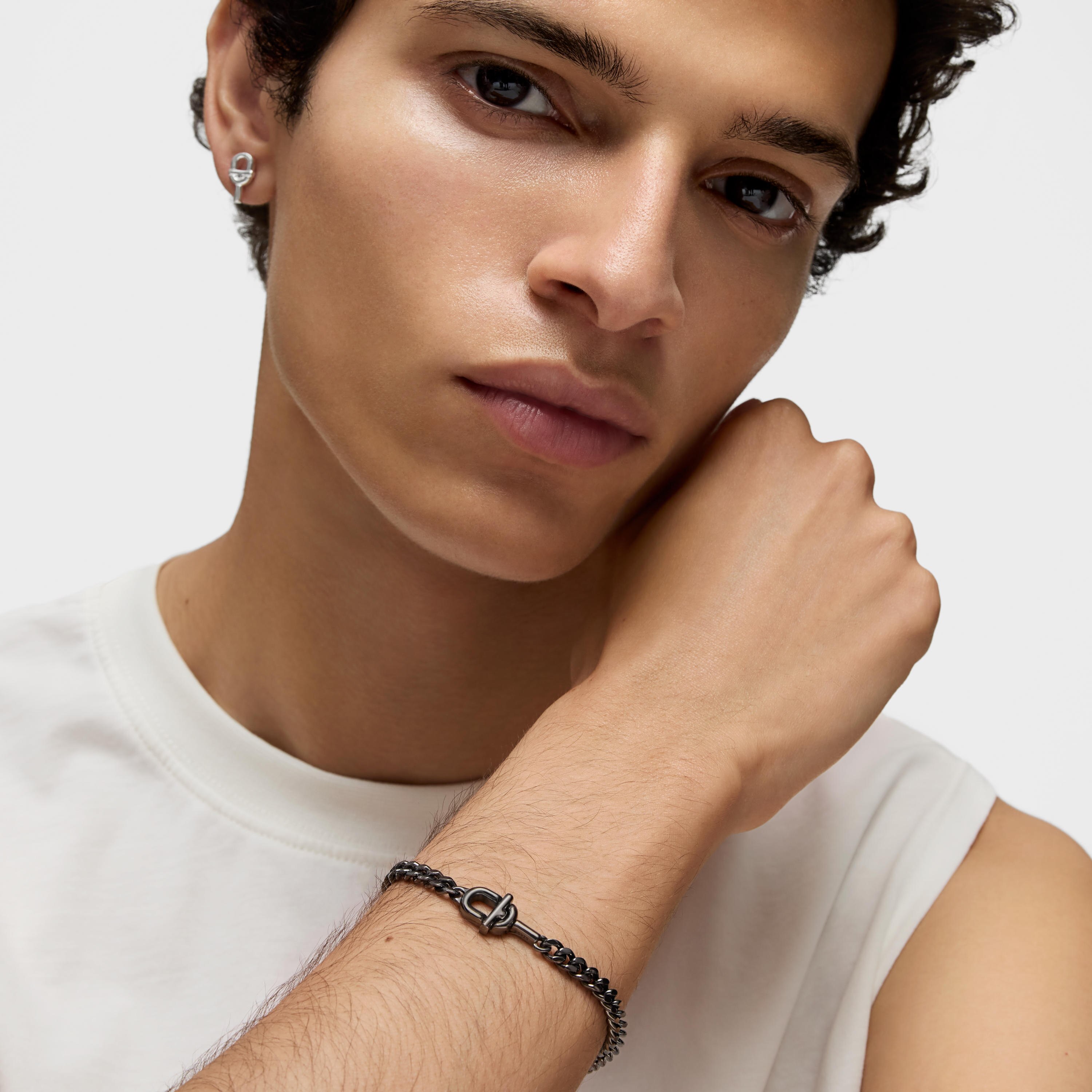 TOUS MANIFESTO 19 cm dark silver curb chain Bracelet