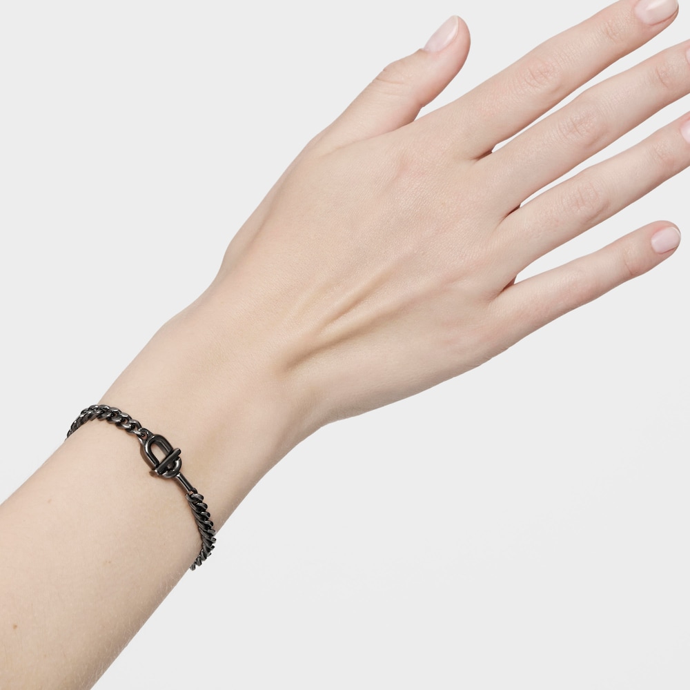 Pulsera de cadena barbada en plata dark silver 19 cm TOUS MANIFESTO