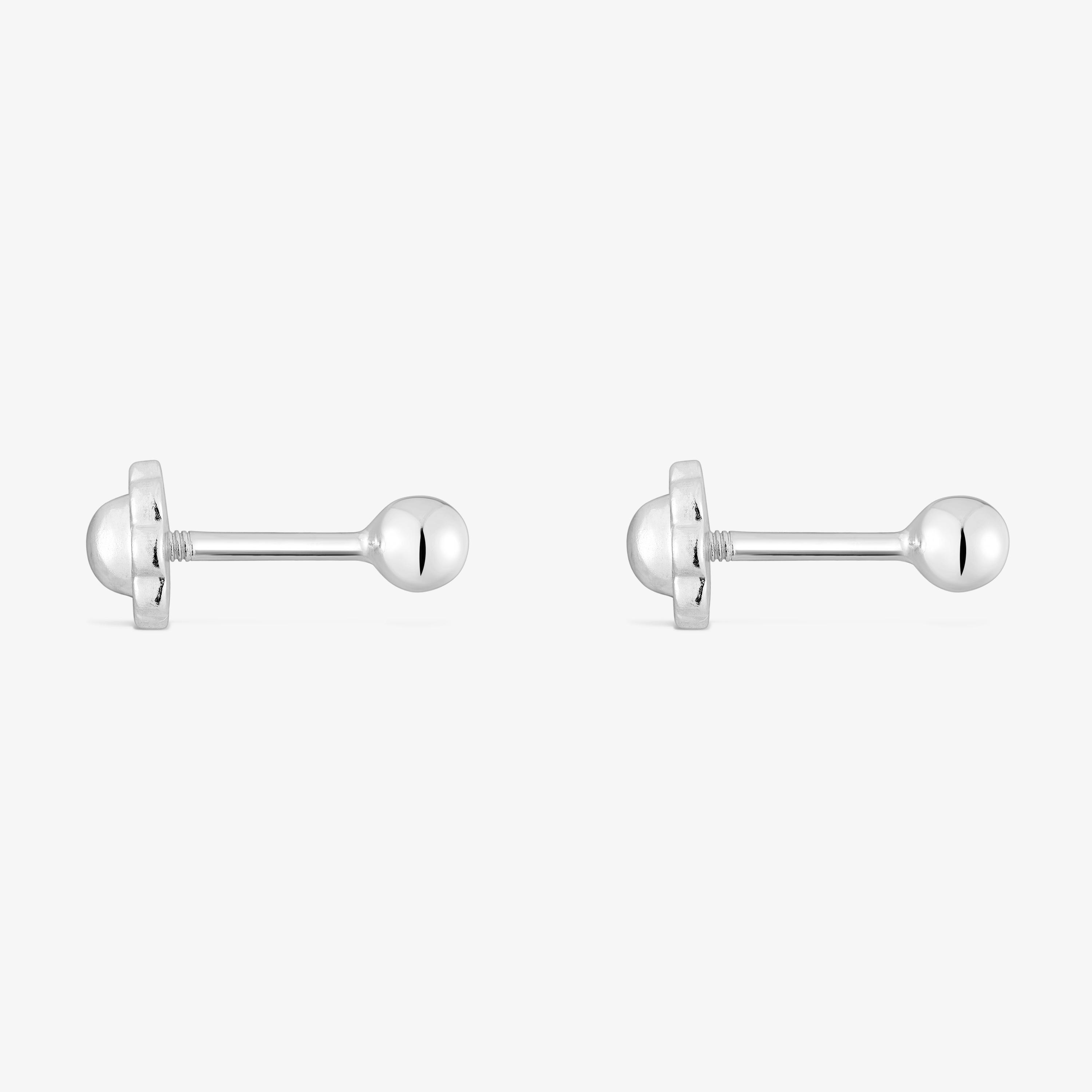 3 mm 18K white gold Earrings Basics