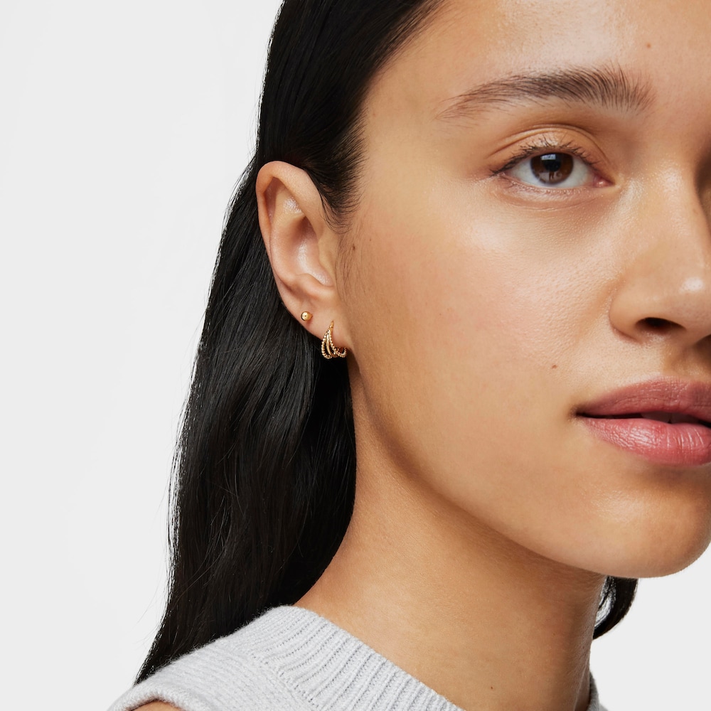 Pendientes de oro 18K 3 mm Basics