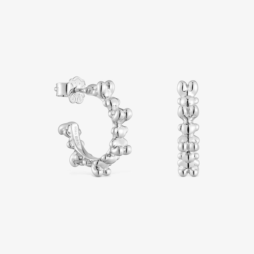 Bold Bear 12&nbsp;mm silver Hoop earrings