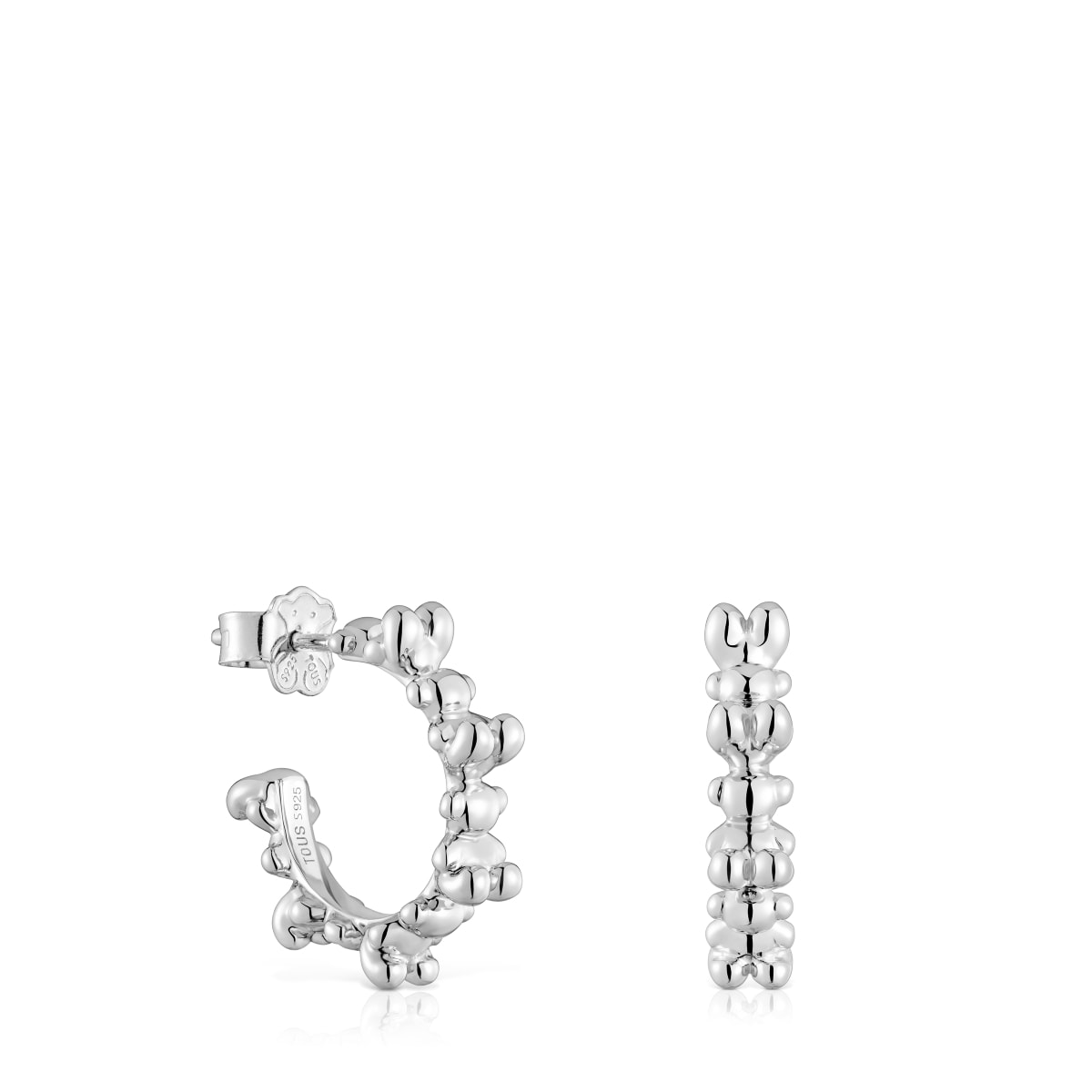 Pendientes de aro de plata 12 mm Bold Bear