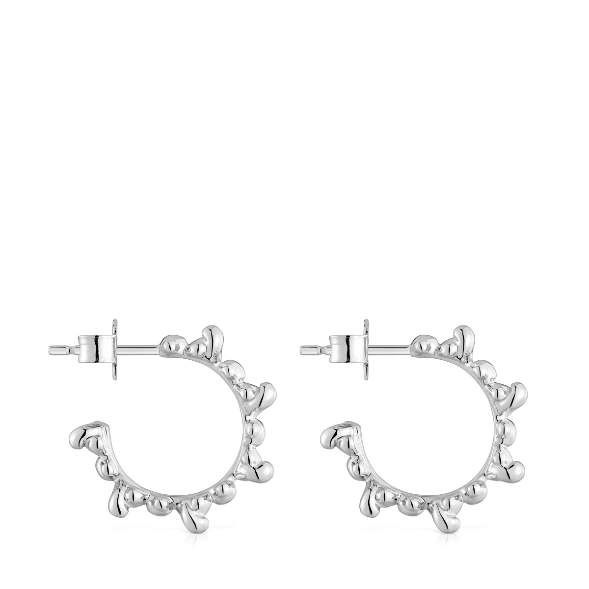 Pendientes de aro de plata 12 mm Bold Bear