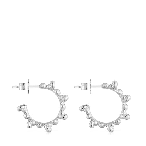 Pendientes de aro de plata 12 mm Bold Bear