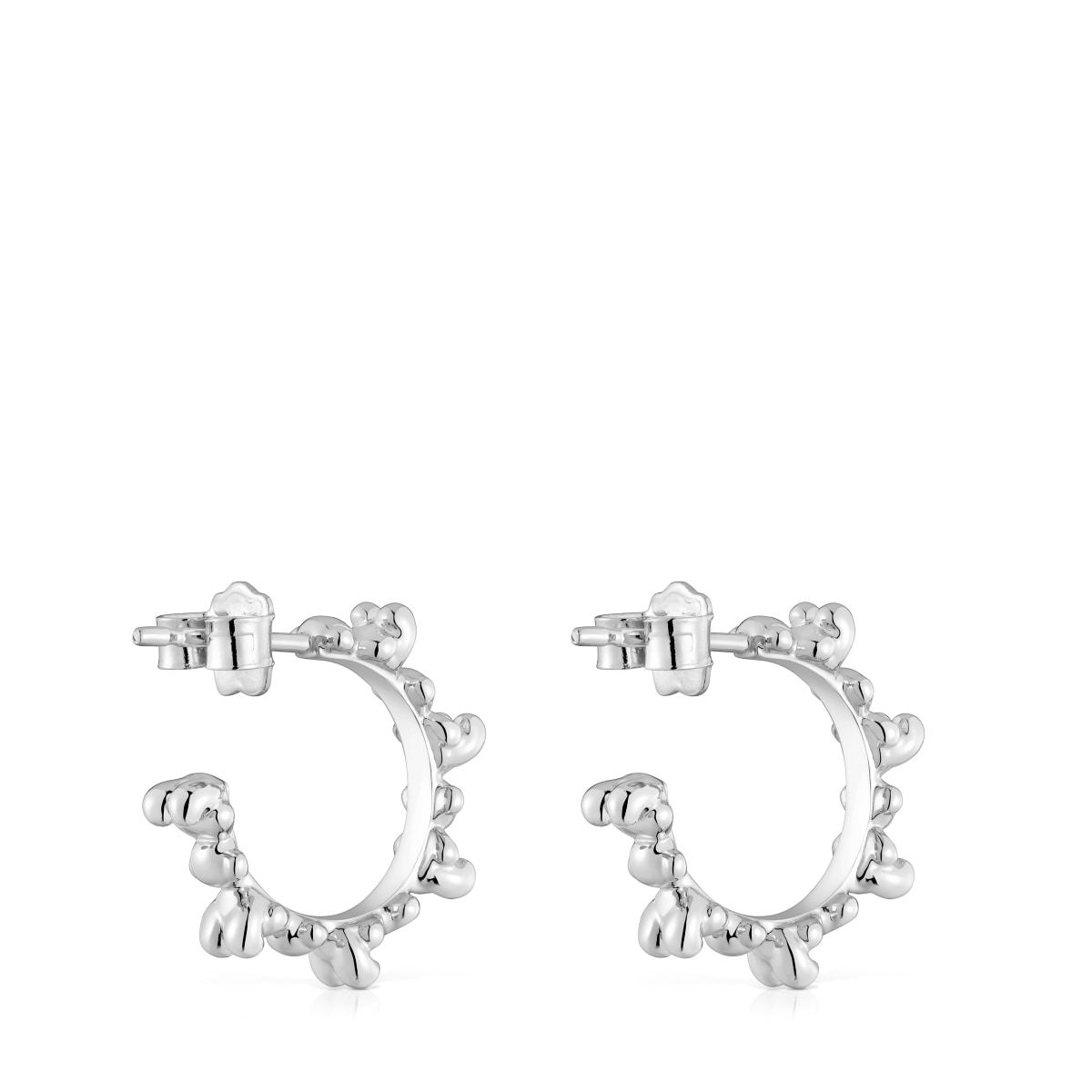 Pendientes de aro de plata 12 mm Bold Bear