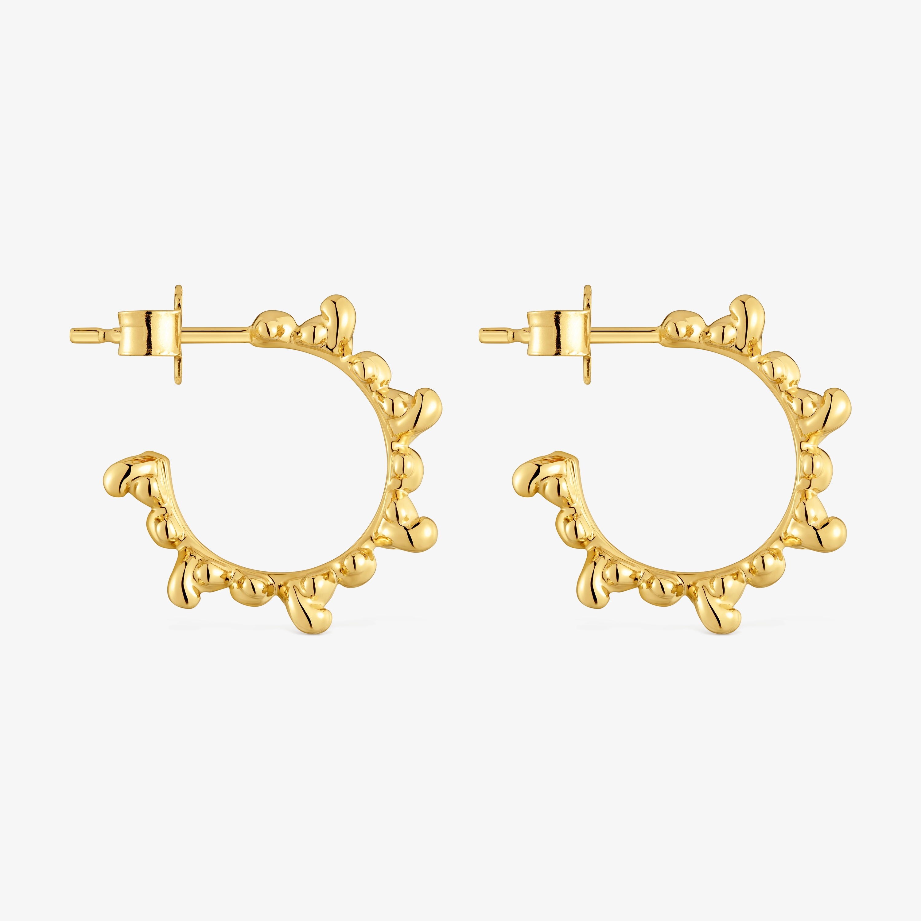 Bold Bear 12 mm hoop earrings with 18K gold vermeil