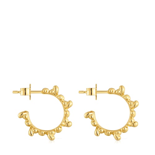 Bold Bear 12 mm hoop earrings with 18kt gold plating over silver