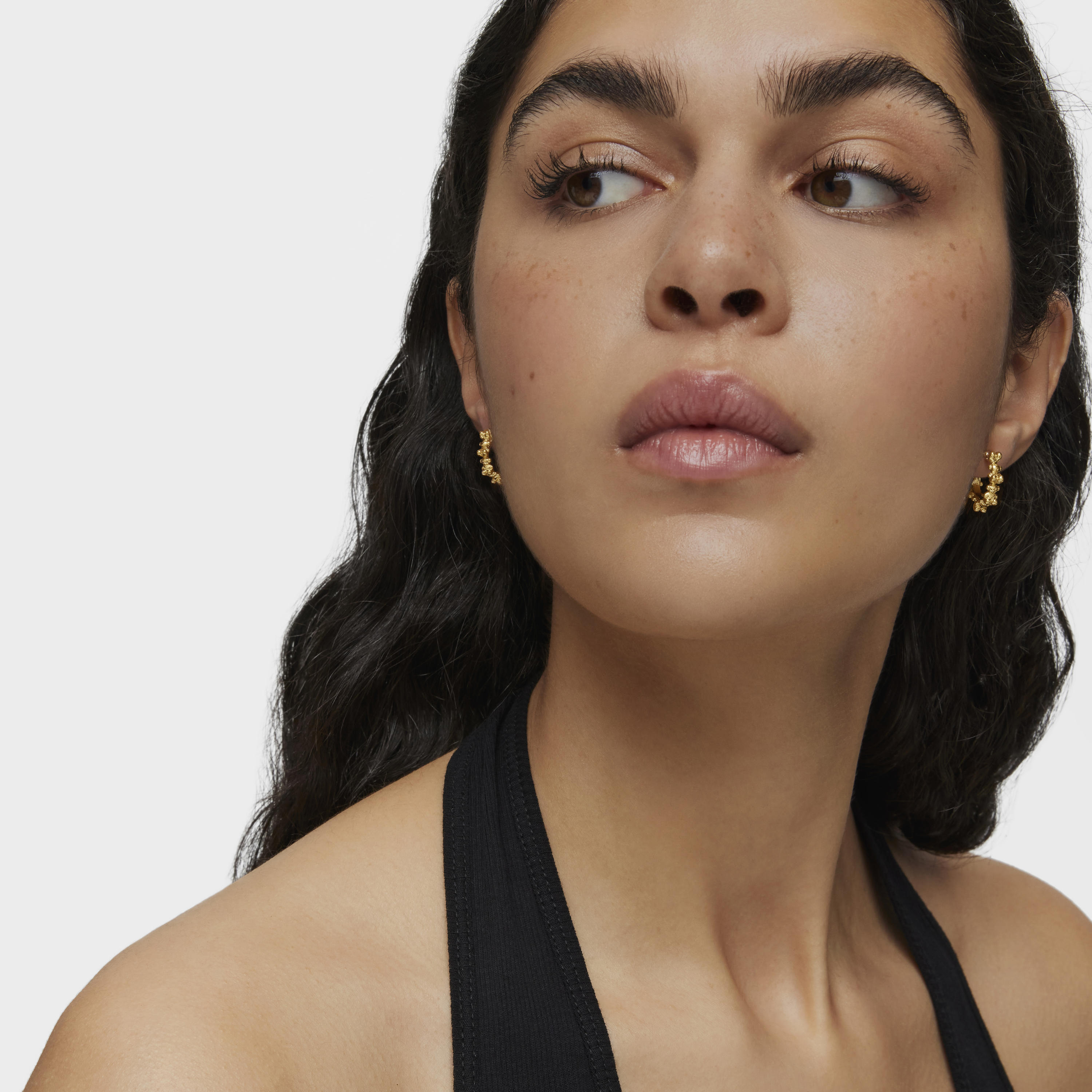 Bold Bear 12 mm hoop earrings with 18kt gold plating over silver