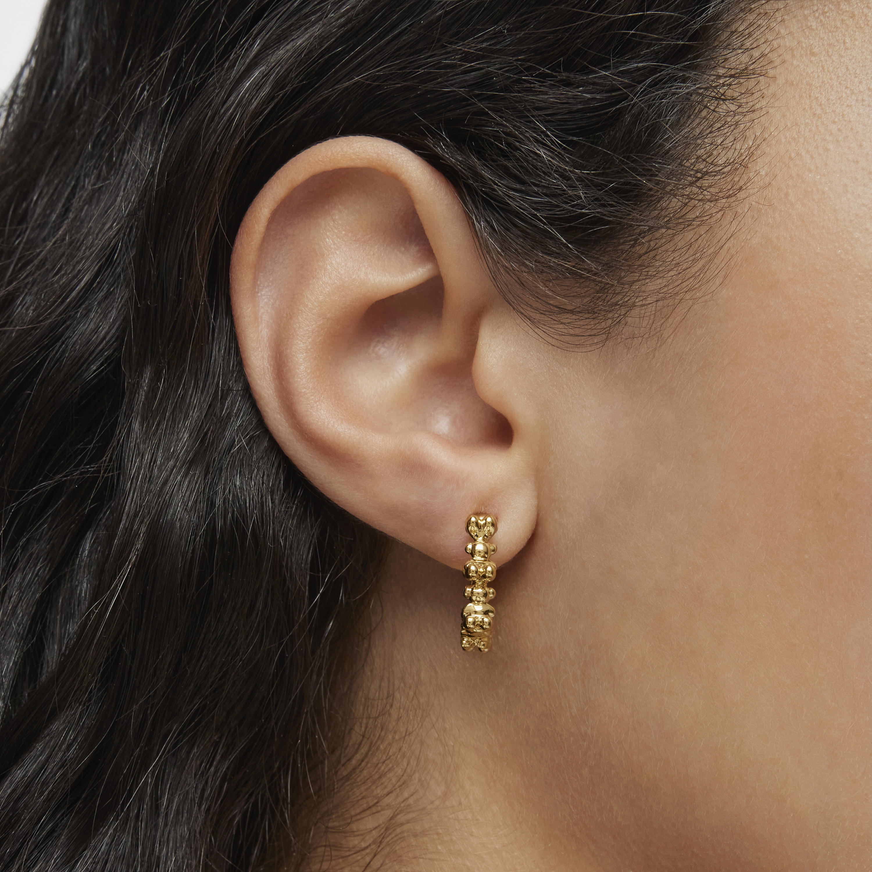Bold Bear 12 mm hoop earrings with 18kt gold plating over silver