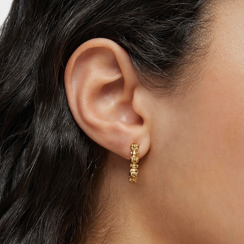 Bold Bear 12 mm hoop earrings with 18kt gold plating over silver