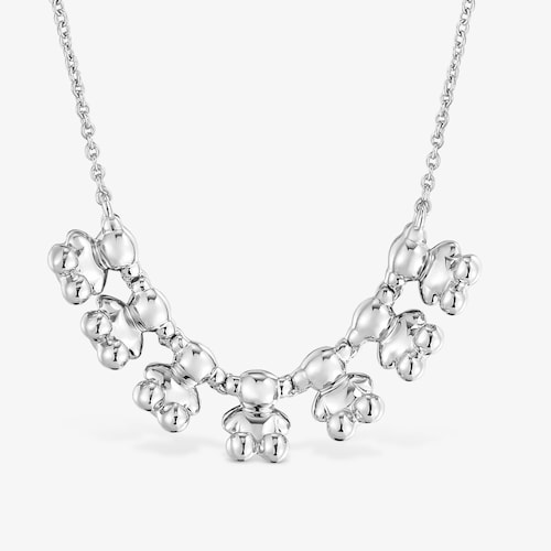 Colar curto em prata e detalhe Bold Bear