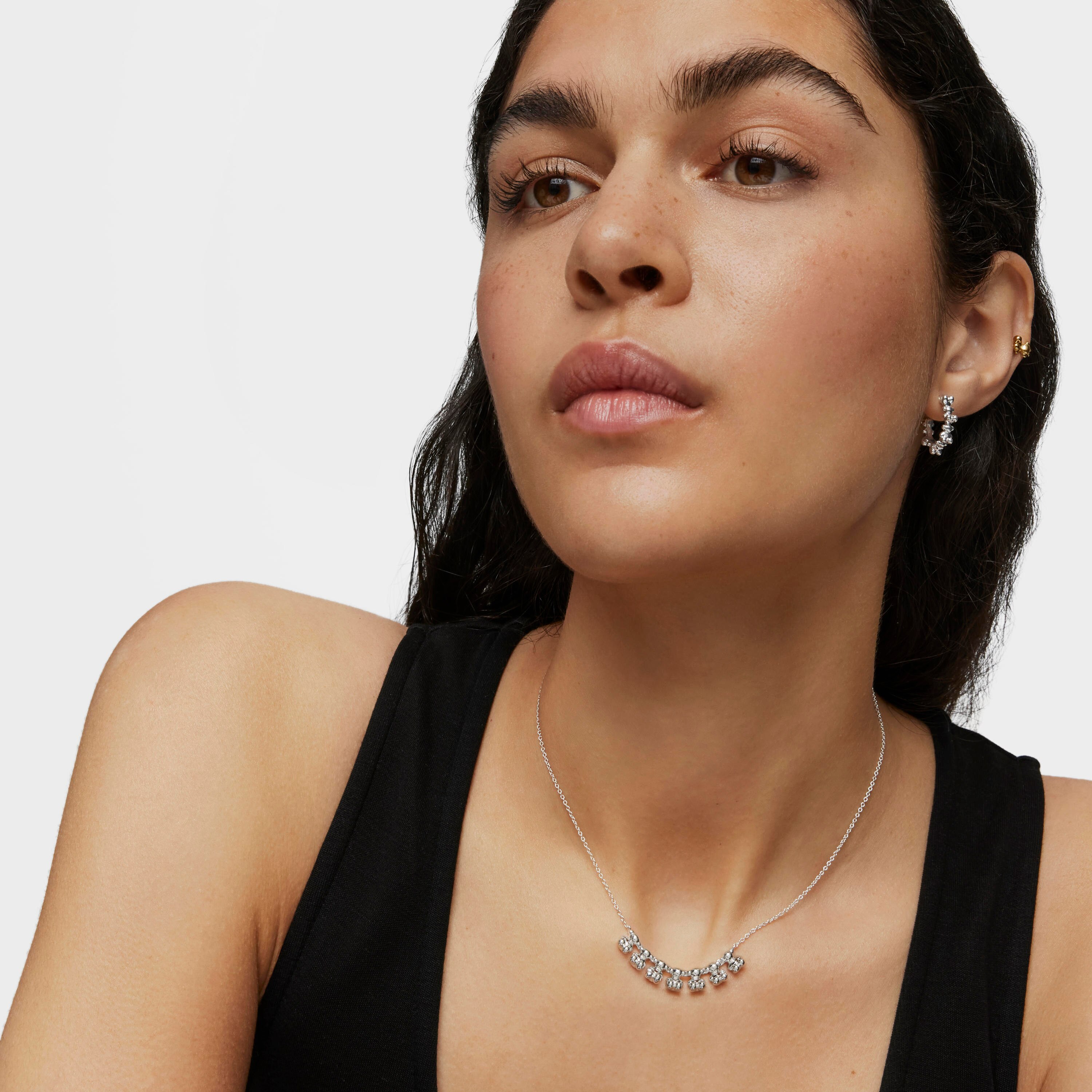 Bold Bear short silver Necklace with charm