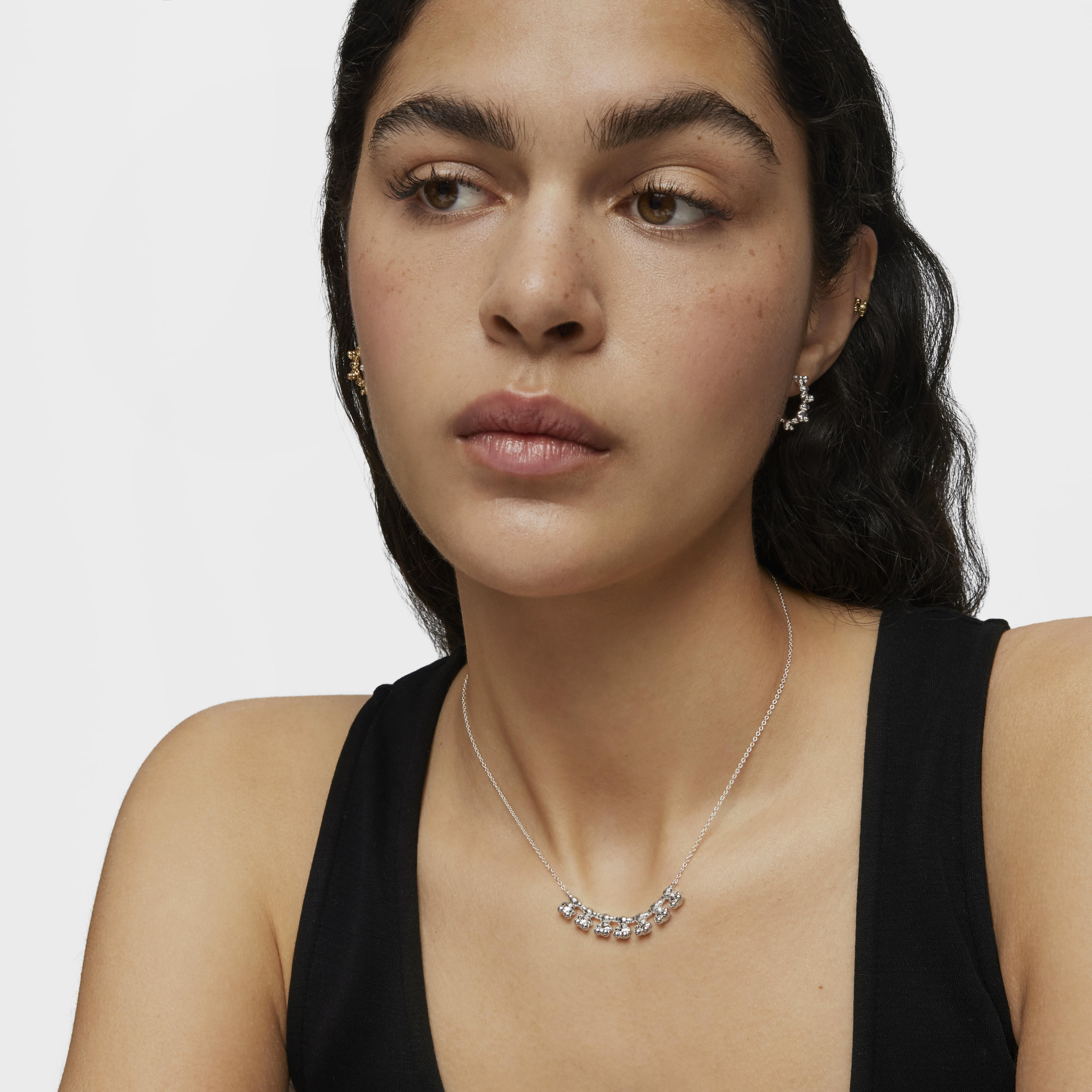 Bold Bear short silver Necklace with charm