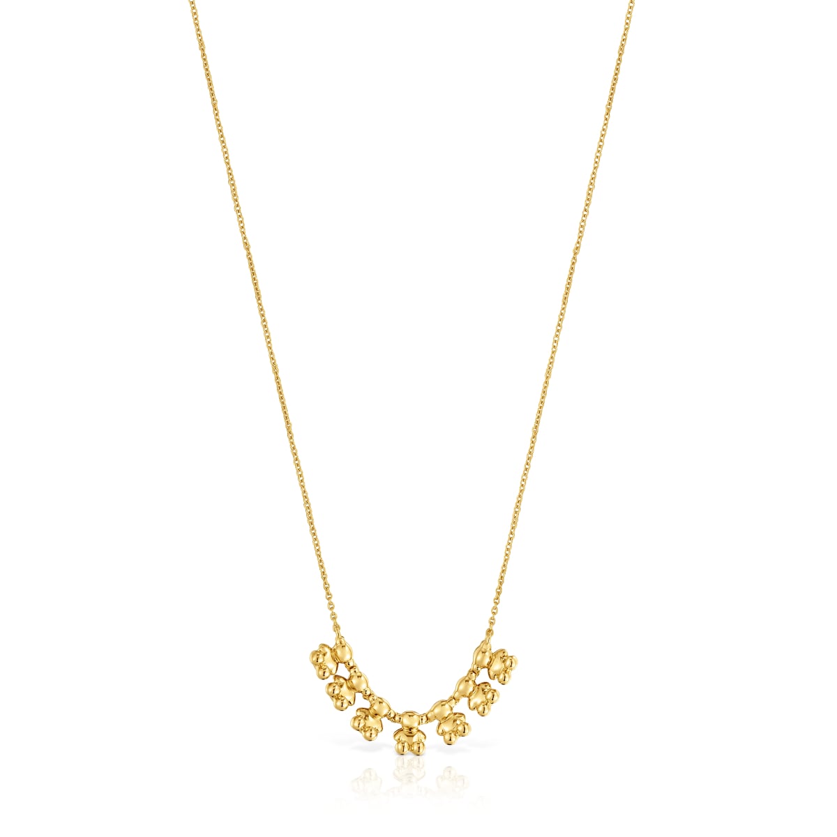 Bold Bear short Necklace with 18kt gold plating over silver and charm