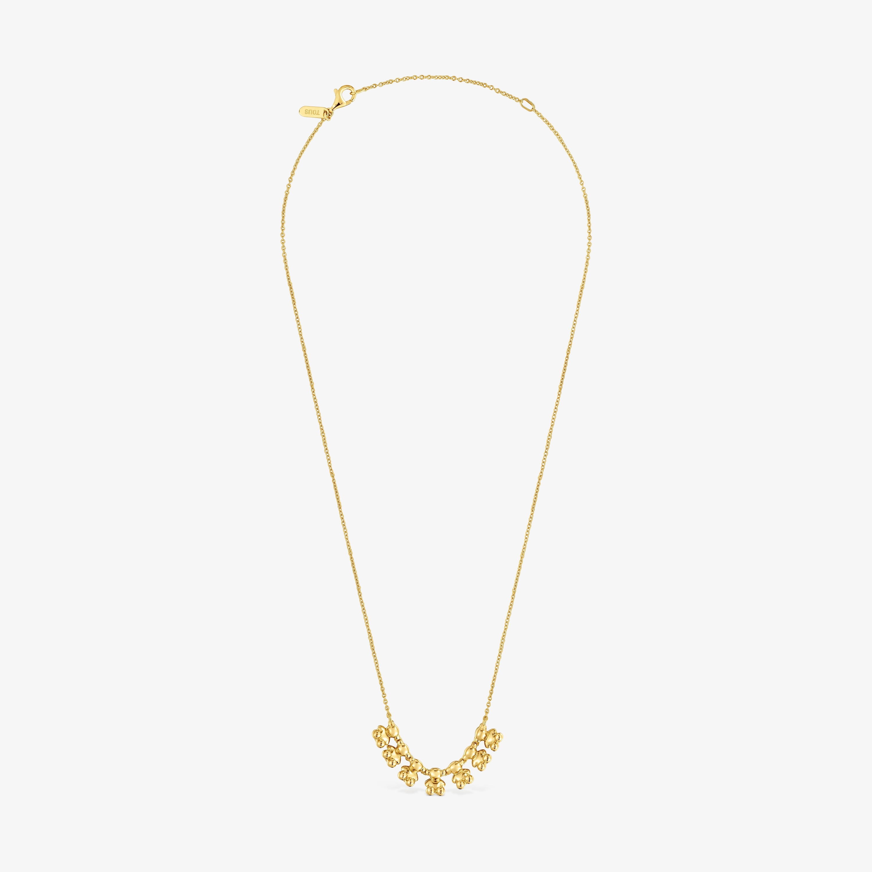Bold Bear short Necklace with 18K gold vermeil and charm