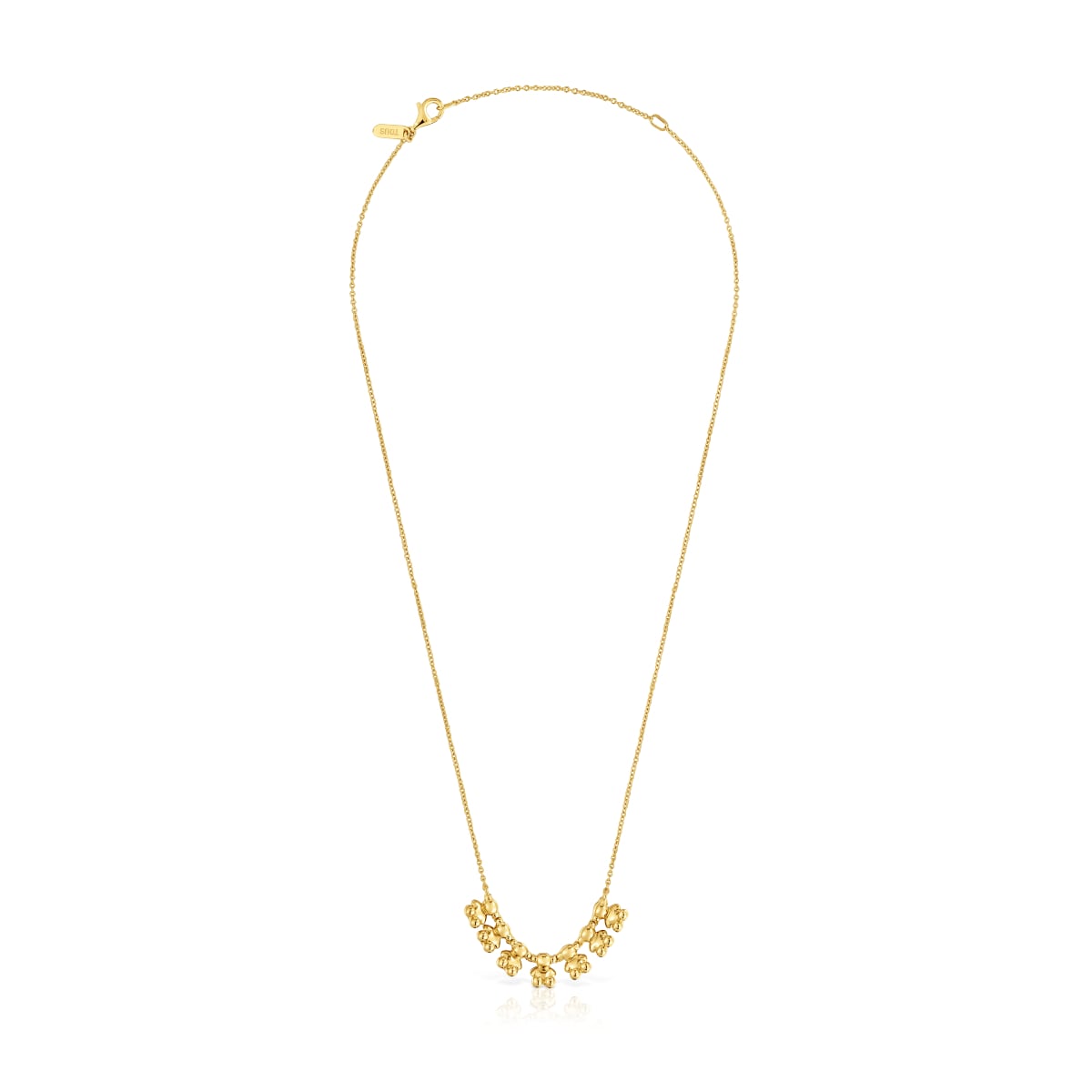 Bold Bear short Necklace with 18kt gold plating over silver and charm
