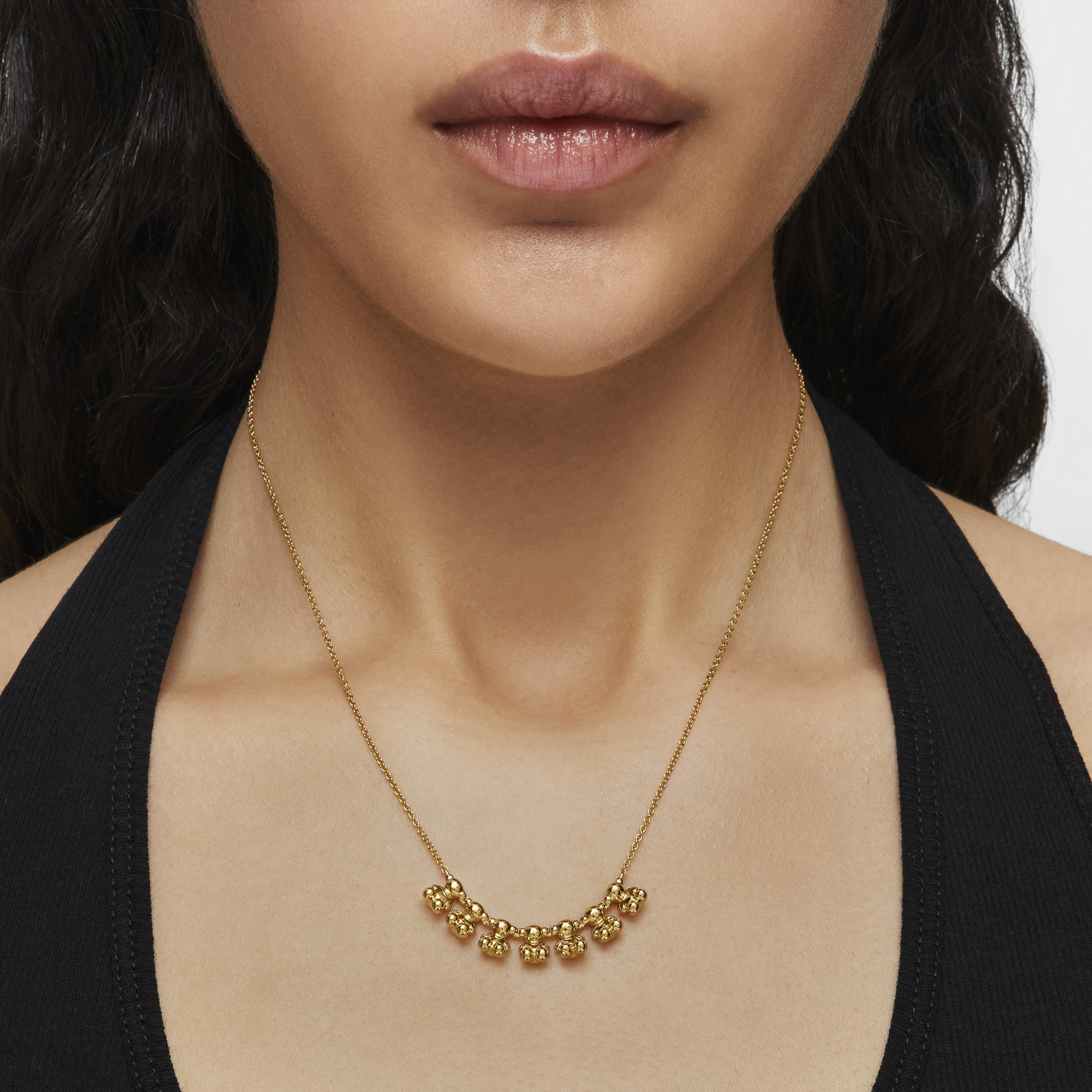 Bold Bear short Necklace with 18K gold vermeil and charm