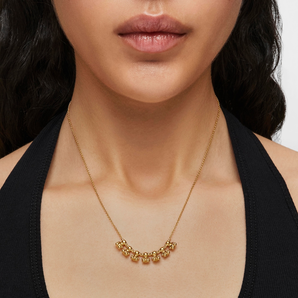 Kr&aacute;tk&yacute; N&aacute;hrdeln&iacute;k Bold Bear ze stř&iacute;bra pozlacen&eacute;ho 18kar&aacute;tov&yacute;m zlatem s&nbsp;př&iacute;věskem