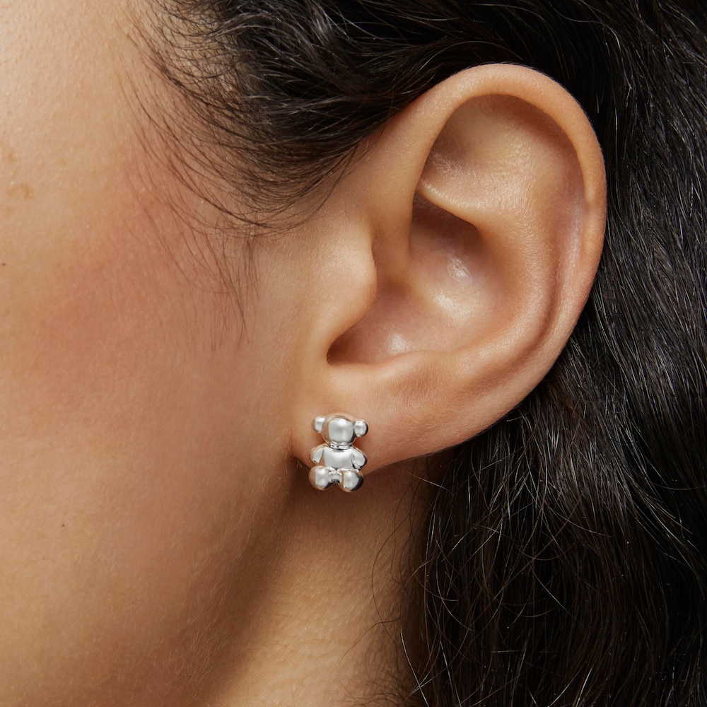 Pendientes oso de plata 10 mm Bold Bear