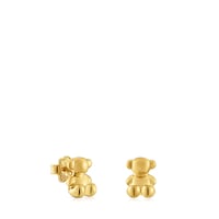 Bold Bear 10 mm bear Earrings with 18kt gold plating over silver