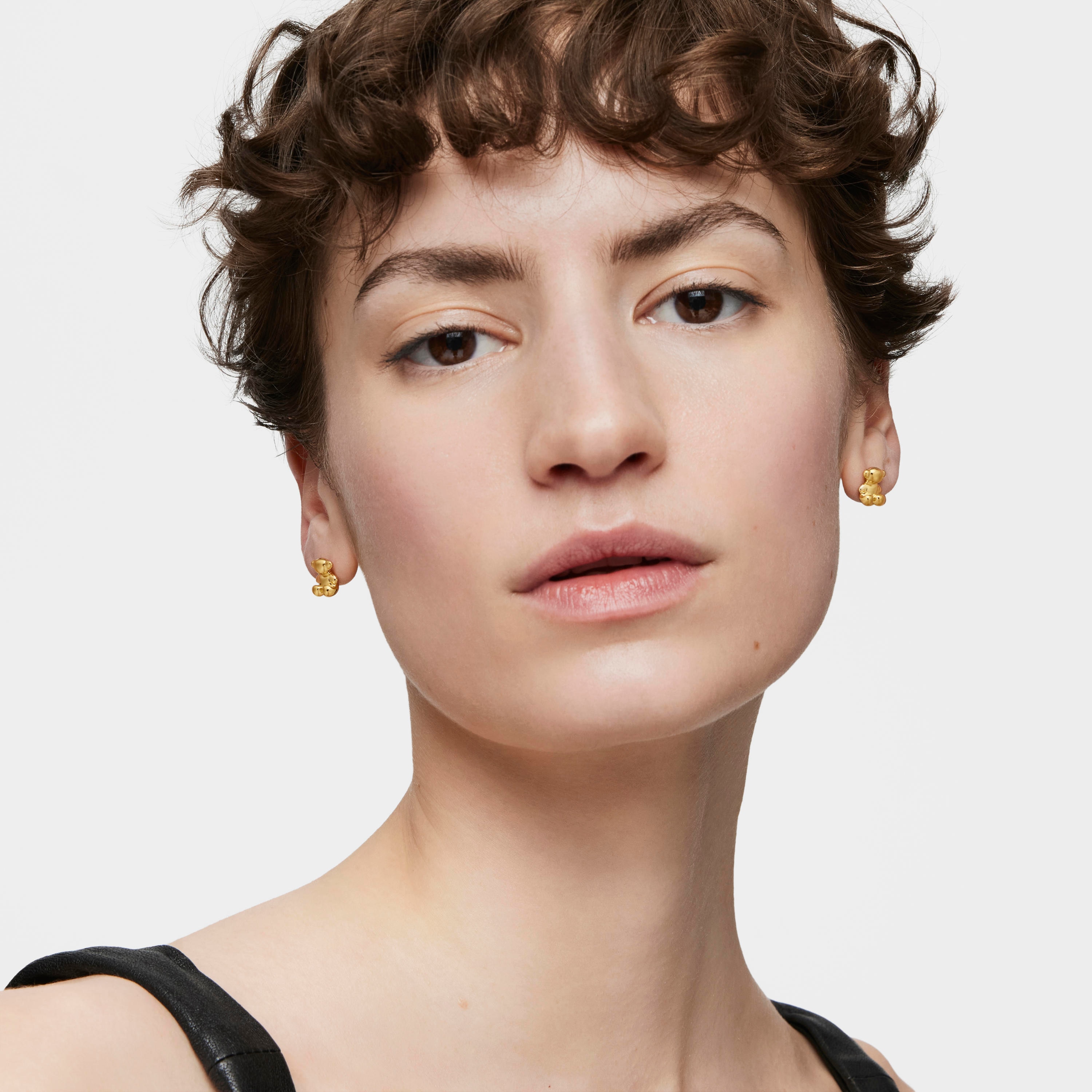 Bold Bear 10 mm bear Earrings with 18K gold vermeil