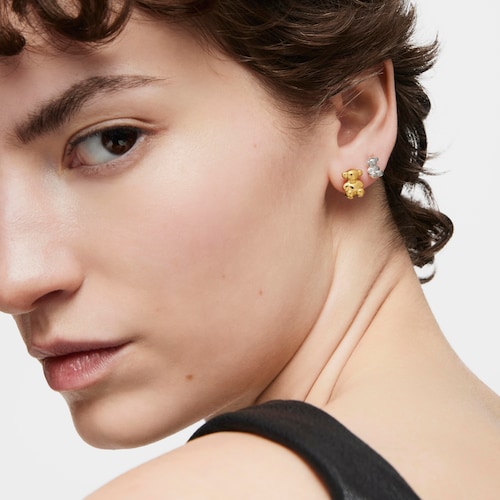 Bold Bear 10 mm bear Earrings with 18kt gold plating over silver