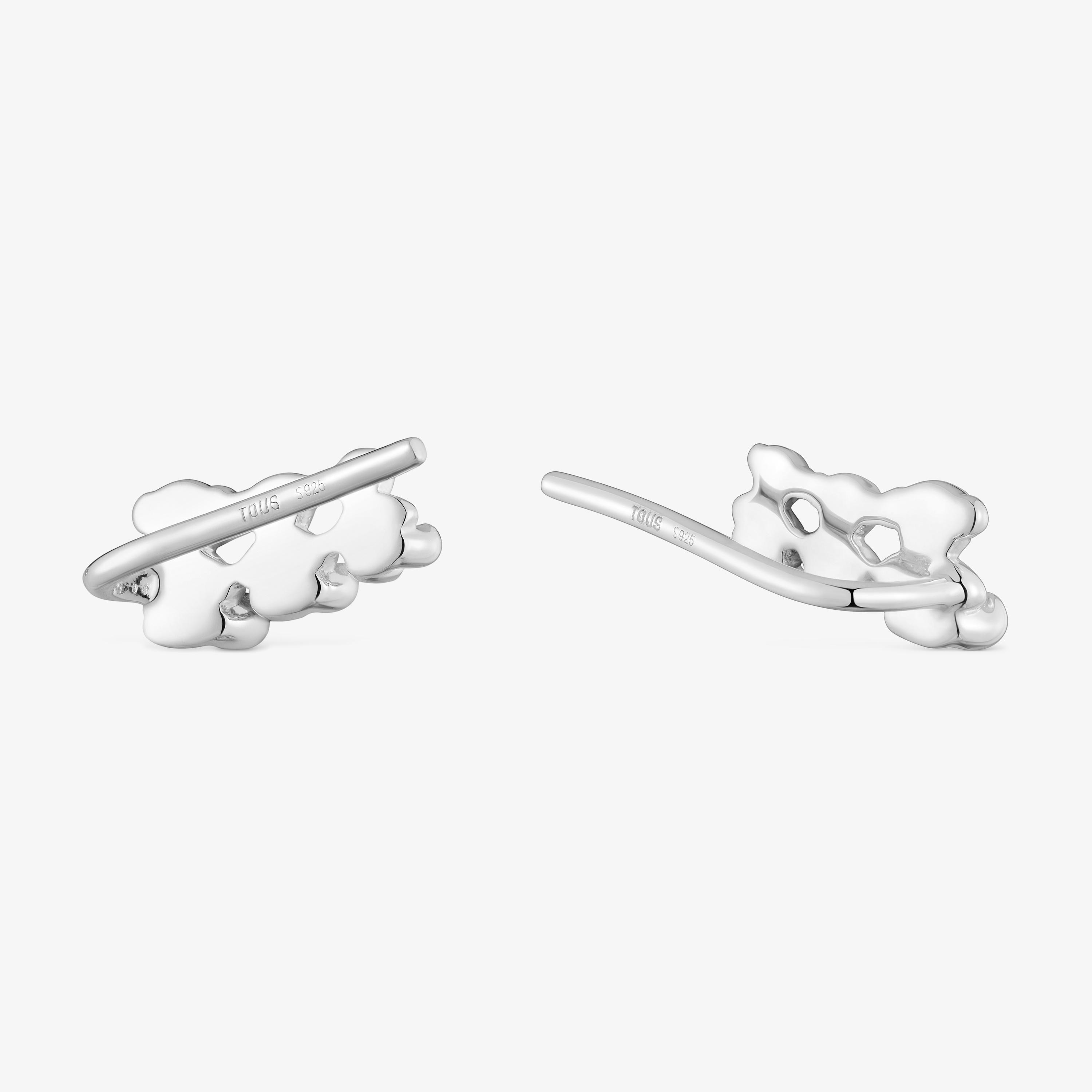 Bold Bear silver bear ear Climber earrings
