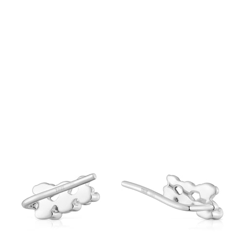 Pendientes trepadores osos de plata Bold Bear