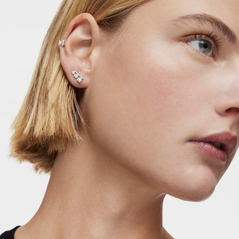 Bold Bear silver bear ear Climber earrings