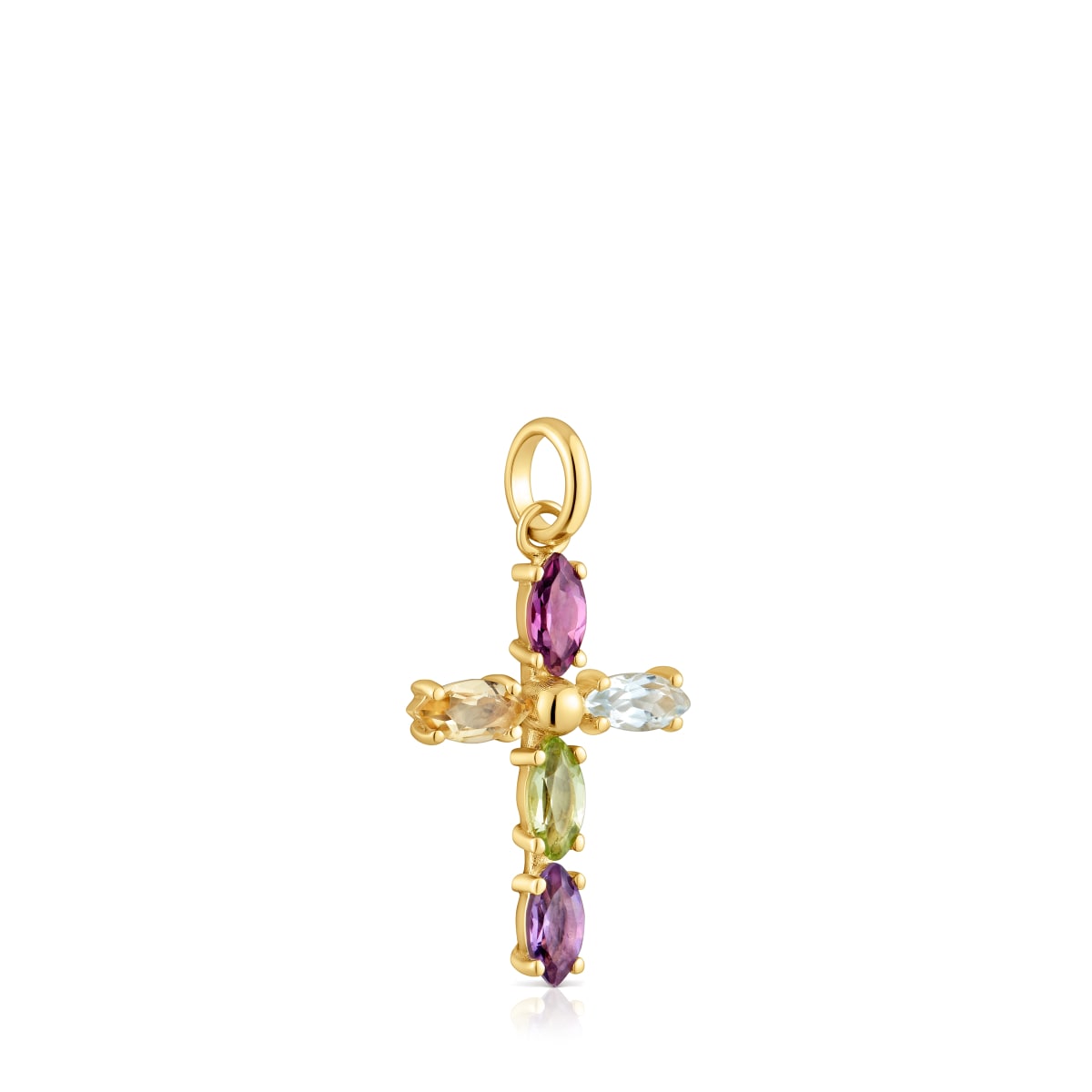 Gold cross Pendant with gemstones Basics