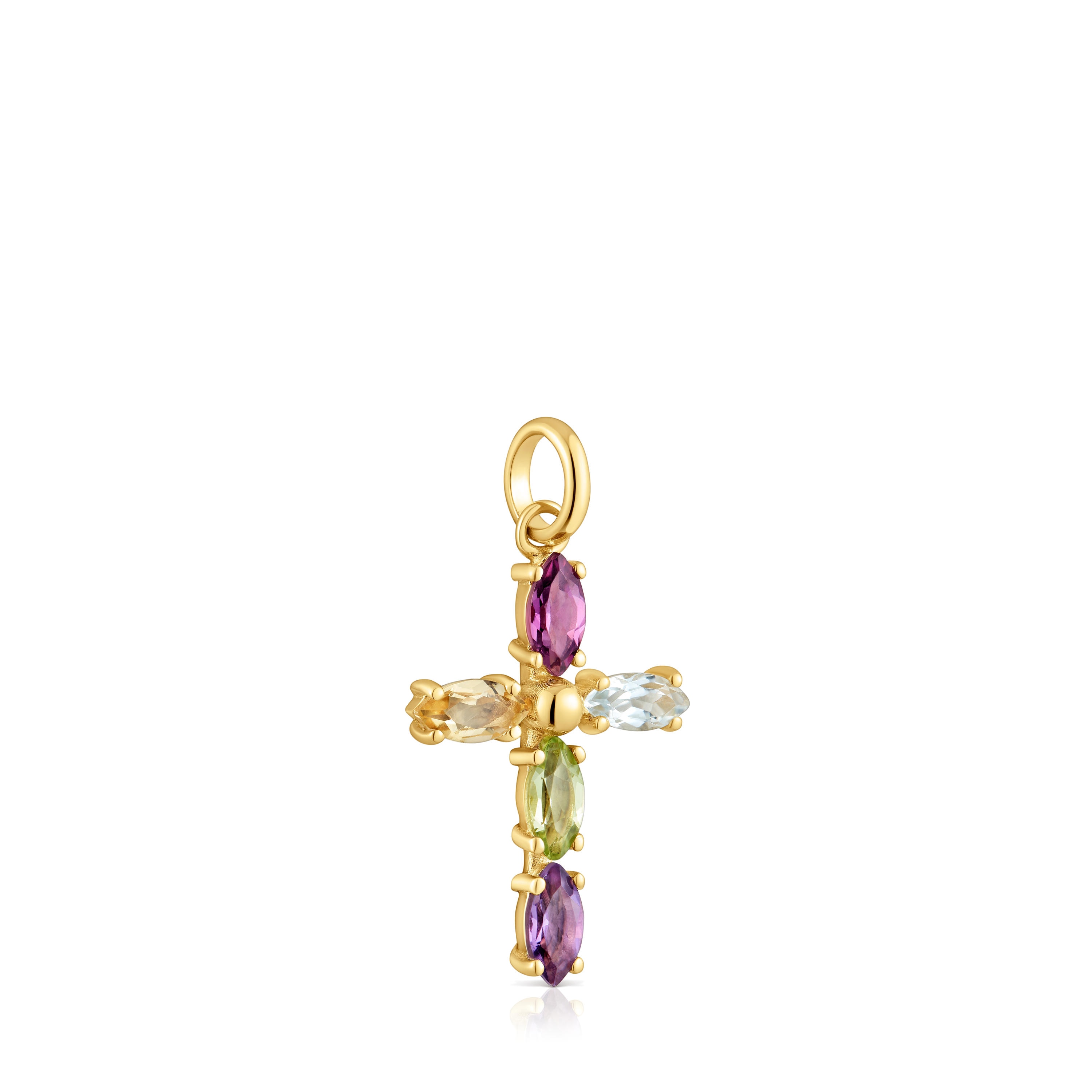 Gold cross Pendant with gemstones Basics
