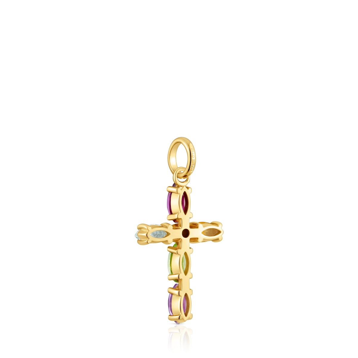 Gold cross Pendant with gemstones Basics