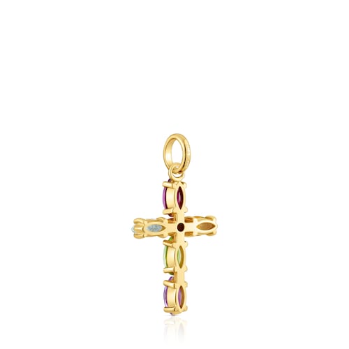 Gold cross Pendant with gemstones Basics