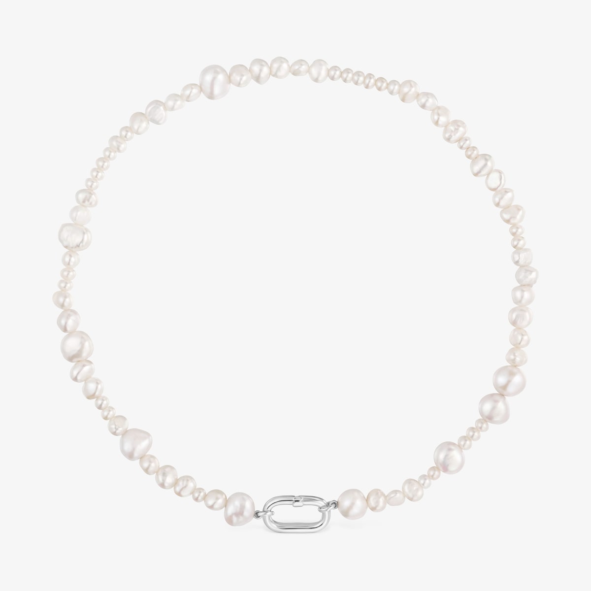 Tous - Gargantilla Con Perlas Cultivadas Y Anilla De Plata Hold Oval - Blanco