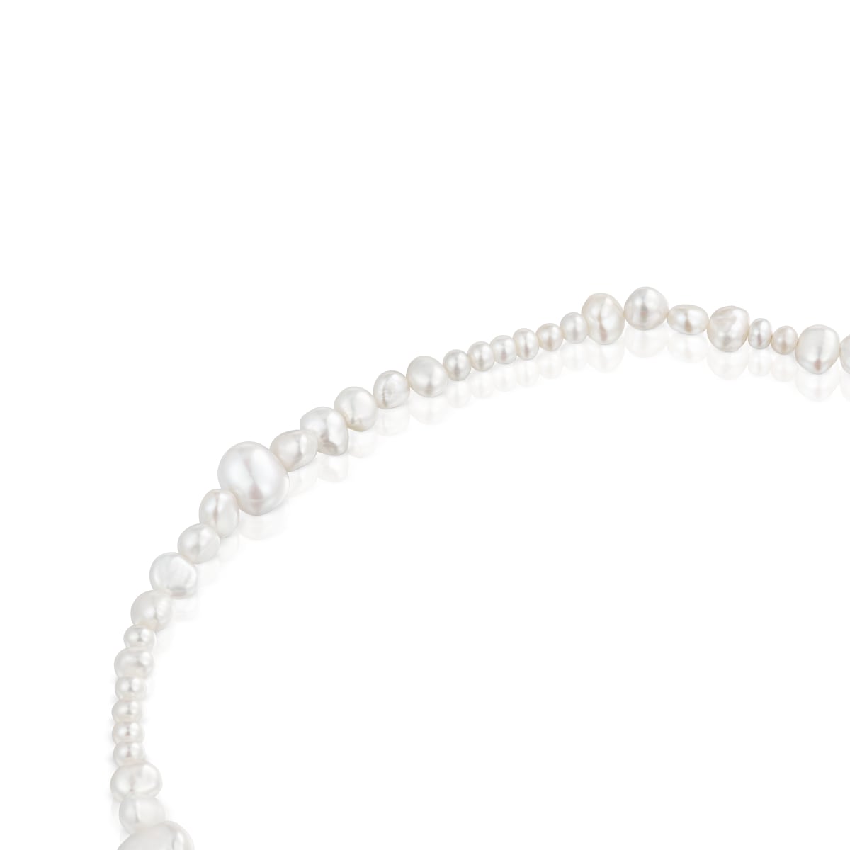 Choker with cultured pearls and silver ring Hold Oval