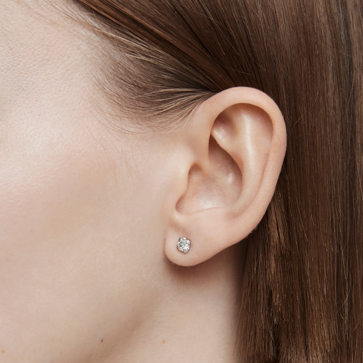 Platinum Hoop earrings with lab-grown diamonds Les Classiques LGD