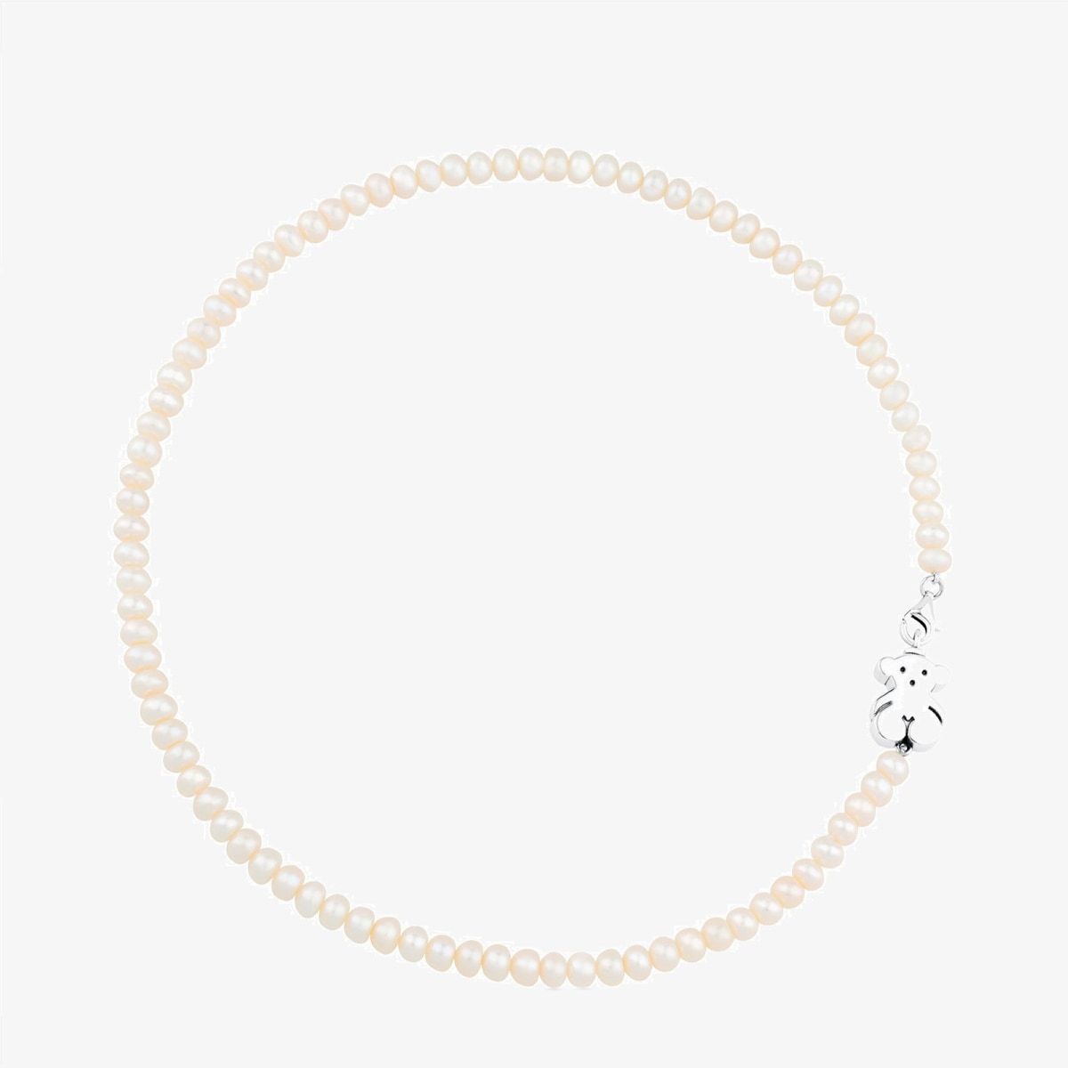 Tous - Collar Con Perlas Cultivadas Y Oso De Plata Sweet Dolls - Blanco