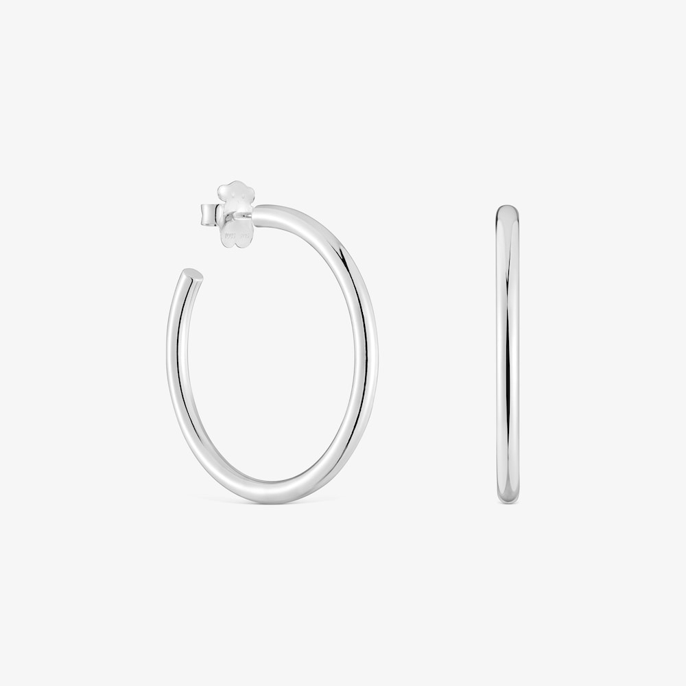 Long 27&nbsp;mm silver Hoop earrings Basics
