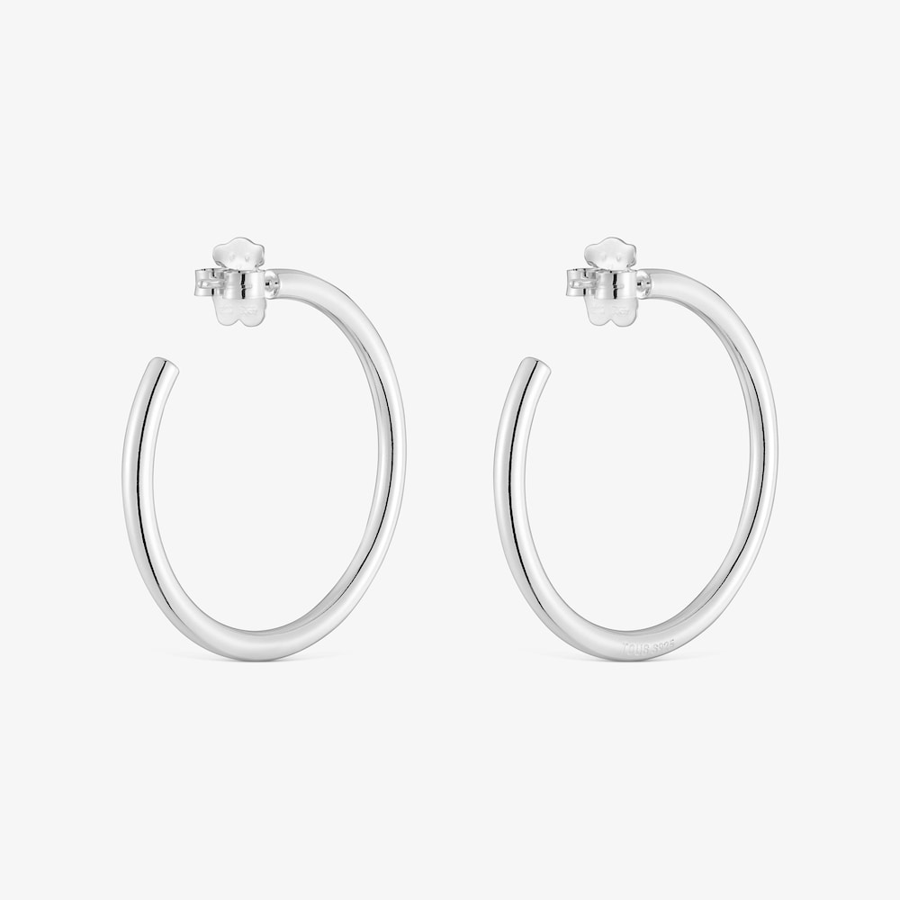 Long 27&nbsp;mm silver Hoop earrings Basics