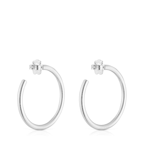 Long 27 mm silver Hoop earrings Basics