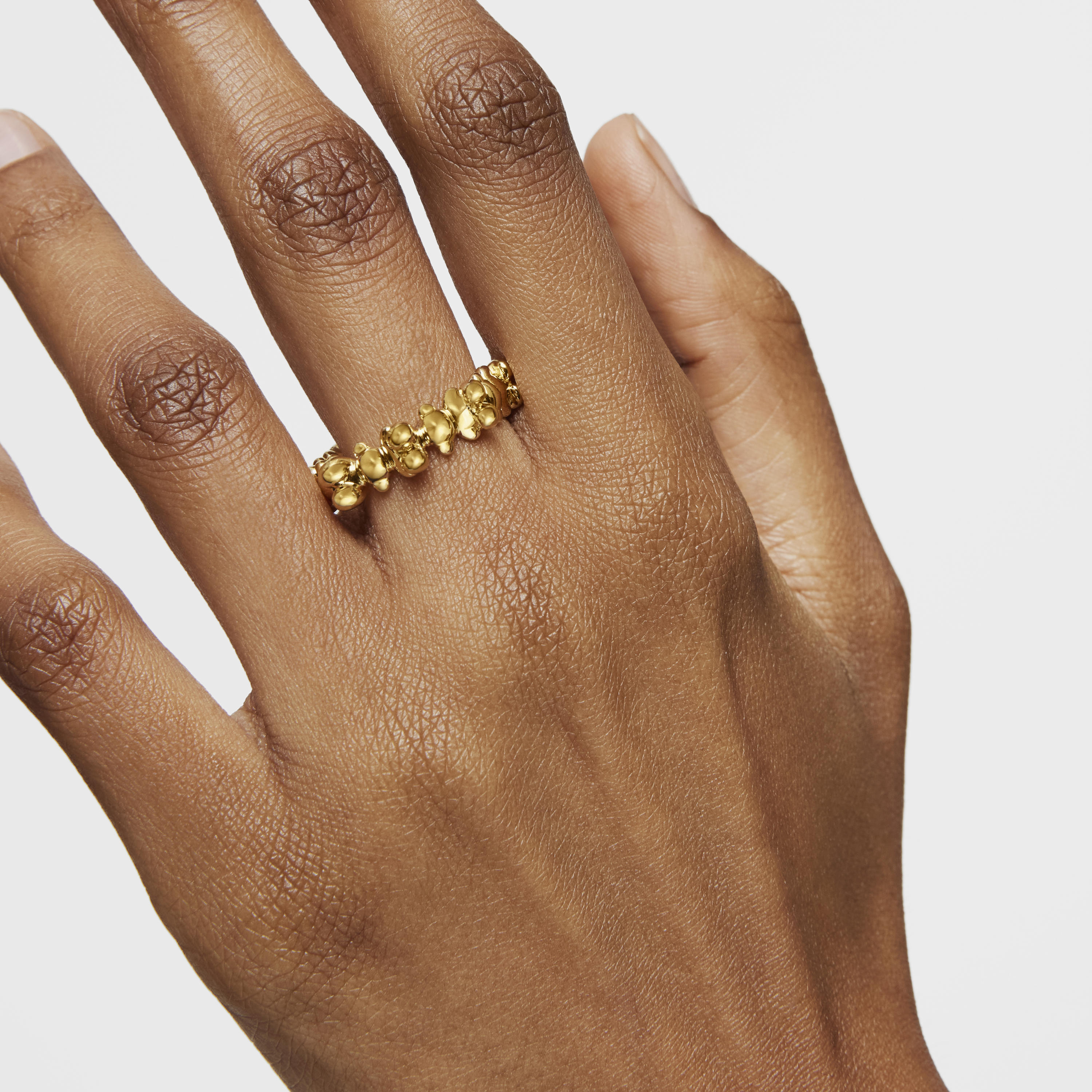 Bold bear medium Ring with 18K gold vermeil and motifs