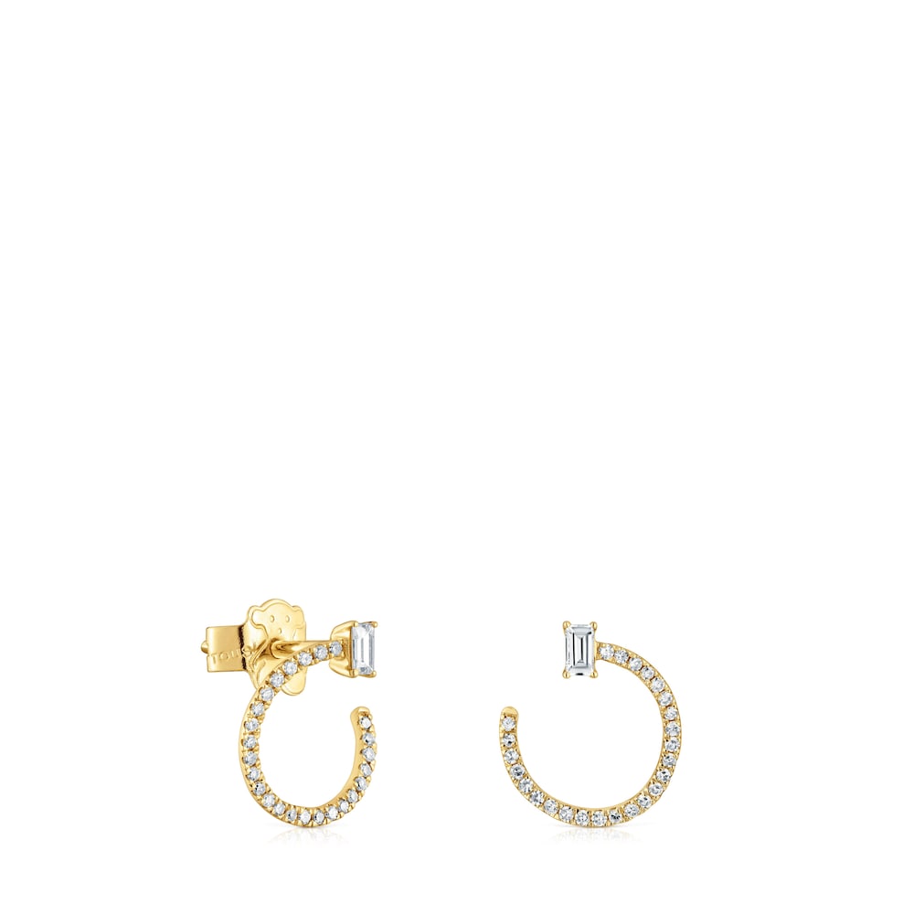 Gold half-circle Earrings with diamonds Les Classiques Gold half-circle Earrings with diamonds Les Classiques