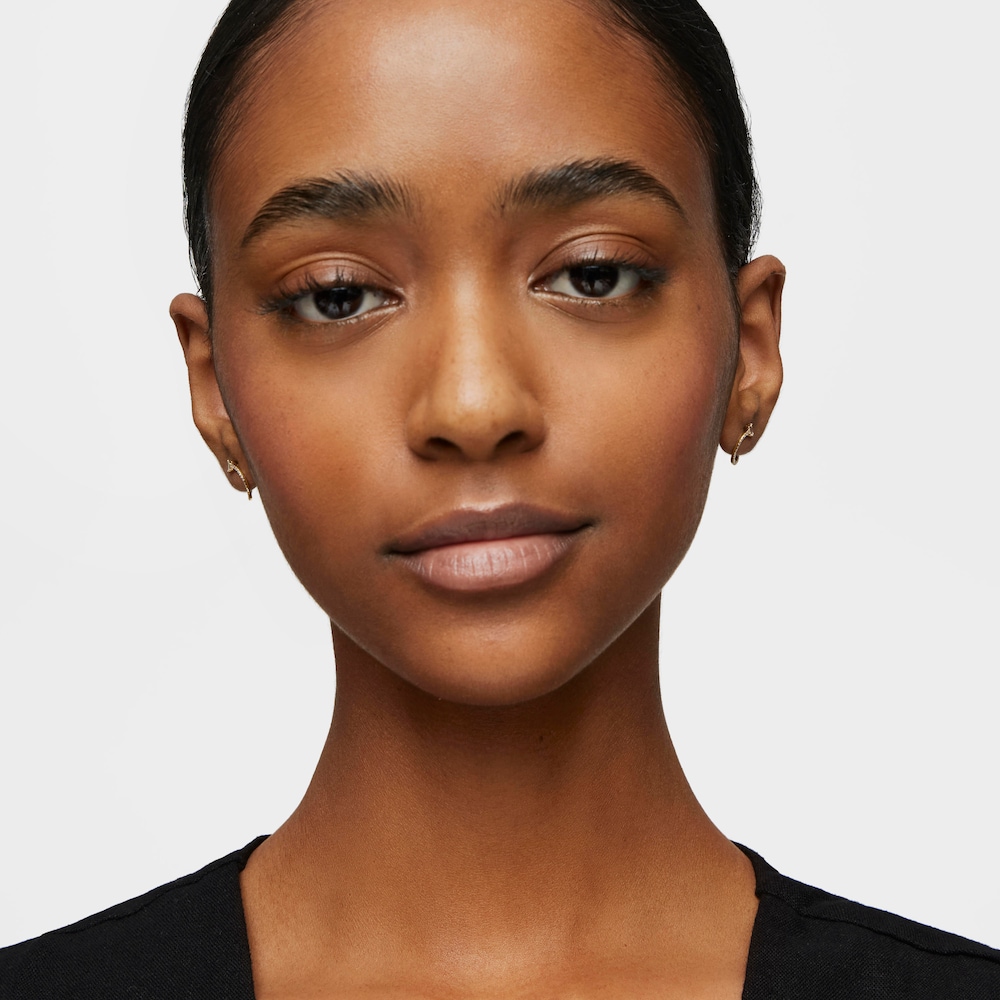 Pendientes medio c&iacute;rculo de oro y diamantes Les Classiques