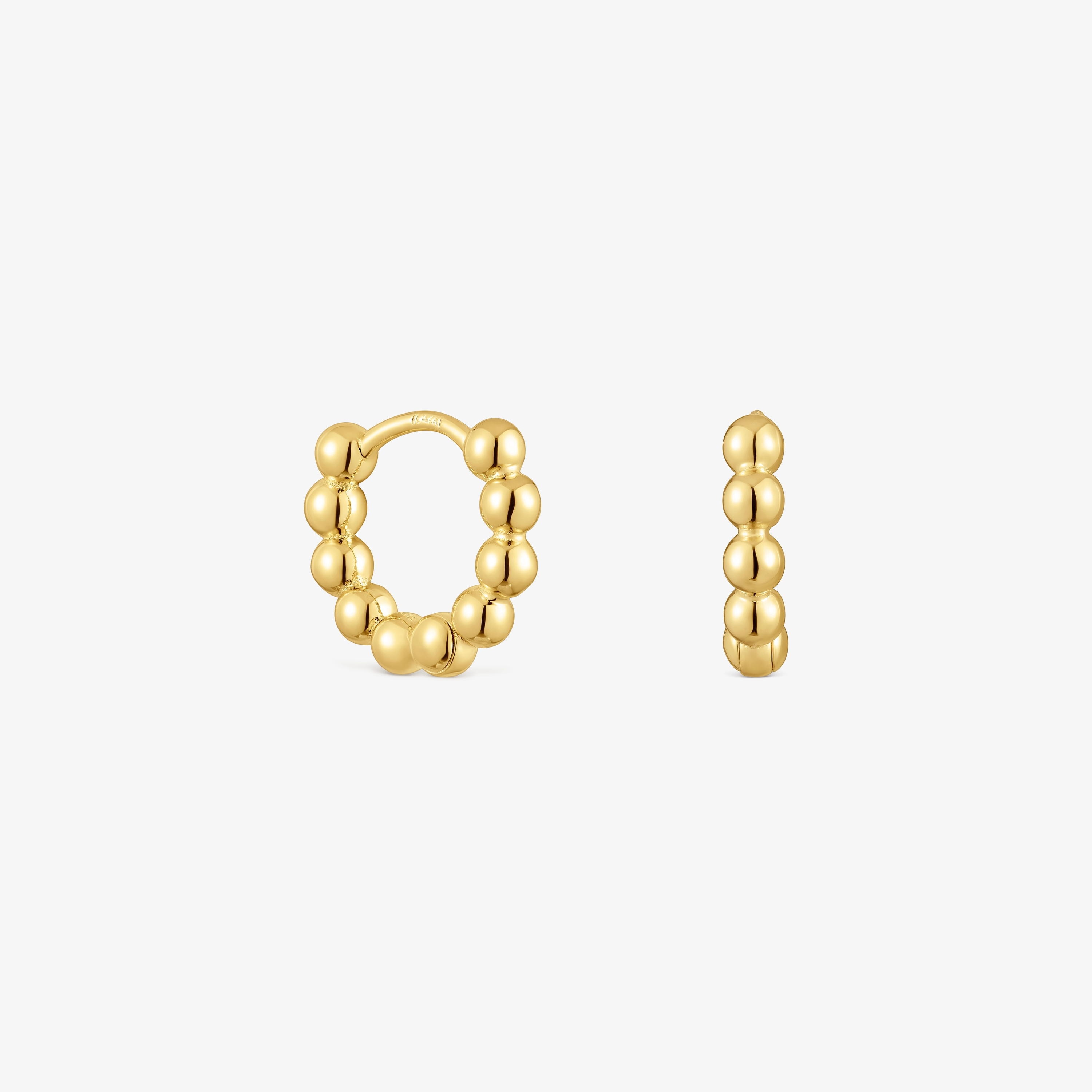 Gloss 10 mm small Hoop earrings with charms with 18K gold vermeil